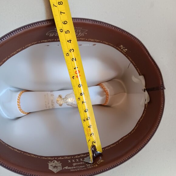 Men's Vintage American Hat Co. 7 1/8 Cream Western Cowboy Hat In Box - Picture 10 of 16